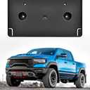 TOP-MAX Front Plate License Bracket Holder Only Compatible w/ 2019-2024 Ram 1500 Rebel, 2021-2024 Ram 1500 TRX Replaces OEM 68274219AD CH1068153, No Drill License Bracket Mounting Kit w/Screws