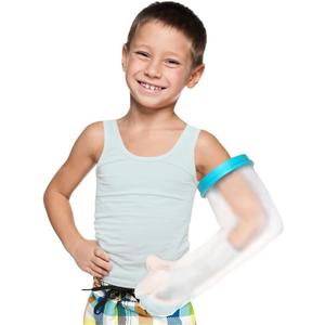 Kids Arm Cast Cover for Shower Bath Teens Waterproof and Watertight Cast Bandage Protector Bag for Broken Surgery Wound Arm, Hands, Wrists,Protector Bag (S-17.5inches)