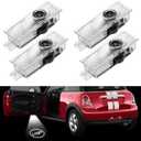 4 Pack Car Door Lights Logo Projector Fit for mini cooper r55 r56 r57 r58 r59 r60 r51 f54 f56 f55 f60, 3D Shadow Lights LED Door Logo Projector (Red Original Logo)