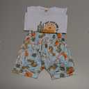 Western Toddler Baby Boy Girl Summer Clothes Cactus Print Short Sleeve T-Shirt Tops Elastic Waist Shorts 2Pcs Set, 0-6M