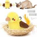 2 x Cat Toys Flapping Birds with Catnip Bags, Rechargeable Chirping Interactive Cat Toy Kicker, Lifelike Birdie Tweets, Indoor Enrichment Moving Wings Cat Exercise Toys for All Breeds Kitten Dog(Oriole) (A1)