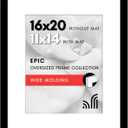 Americanflat 16x20 Picture Frame with Polished Plexiglass - Use as 11x14 Frame with Mat or Display 16x20 Photo Without Mat - Epic Collection - Wide Picture Frames for Wall Display - Black