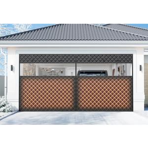 Car Garage Door Insulation Kit Fits 9x7 FT - Magnetic Thermal Insulated Door Curtains for Winter with Clear Window, Garage Door Cover Blanket Panels Screen for 1 Car Garages- Black