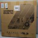 Art3d 12-Pack Smooth Drop Ceiling Tile 2ft x 2ft - Fire-Rated, Waterproof, Reusable - Preimum PVC, No Sag and Breakage - Cover 48 Sq. Ft, White, 24*24