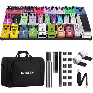 Guitar Pedal Board Aluminum Guitar Effect Pedal Board 28'' x 13.78'' Guitar Effects Pedalboard Accessories with Carrying Bag