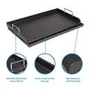 Utheer 25" x 16" Pre-Seasoned Nonstick Cast Iron Griddle for Gas & Charcoal Grills  Universal Flat Top with Grease Groove, Reinforced Ridges & High Sidewalls, Great for Parties, Camping & Tailgating (25" x 2.6" x 16")