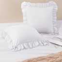 White Ruffled Pillow Shams, Pack Of 2