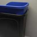 Rubbermaid Undercounter Small Trash Can, 2 Pack Blue and Black for Recycling/Waste, 9.4-Gallon, Fits under Sink/Desk/Cabinet for use in Kitchen/Bathroom/Office