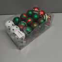 Christmas Ornaments Balls - 30 Pcs 2.4 Inch Shatterproof Plastic Christmas Balls Sets, Red Green & White Small Christmas Tree Ball Hanging Ornaments for Holiday Wreath Party Christmas Tree Decor (D)