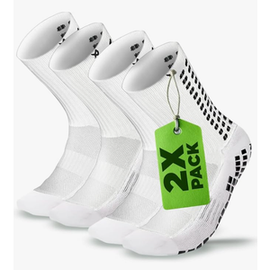Lux Dual Grip Socks - Soccer Grip Socks for Men and Women. GripArray Performance & Comfort (Small, Black (2 Packs))