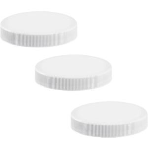 2 x The Kombucha Company, 63mm - (63/400) Plastic Lids  Wide Mouth Jar Caps with Foam Seal  Leak-Resistant, Food-Safe, Fits 63-400 Jars (Containers not Included) (White, 3 Pack)