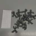 50pcs Christmas Mini Plaid Burlap Bows, Premade Buffalo Gingham Ribbon Bows, Vintage Checkered Bow White Black Birthday Decorations for Christmas Wreath, DIY Crafts, Sewing, Wedding