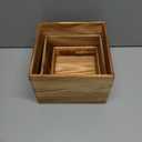 Barydat 3 Pcs Vintage Brown Wood Cake Stand Rustic Wooden Display Risers for Party Display Square Stackable Display Box for Dessert Appetizer Storage Organizer Engagement Reception Wedding Party