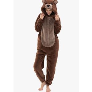 Unisex Adult Onesie Pajamas, Flannel Cosplay Animal One Piece Halloween Costume Sleepwear Homewear Large