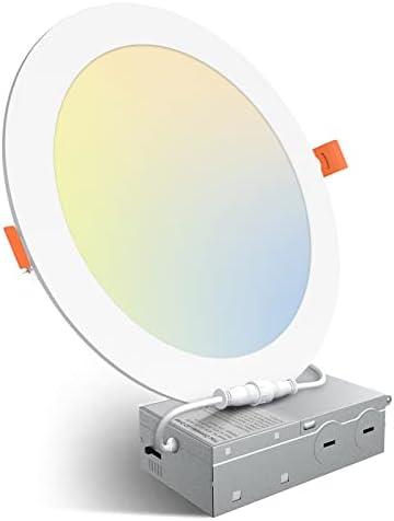 Amico 1 Pack 8 Inch 5CCT Ultra-Thin LED Recessed Ceiling Light with Junction Box