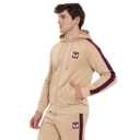 Marvel Spider-Man Mens Zip Up Athletic Track Hoodie Beige Cream Spiderman XX-Large (XXL)