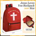 Amylove 12 Pcs Kids Christian Backpacks Bulk- 17'' Religious Jesus Loves You Cross Backpack for Christmas Church Gifts(Multicolor)