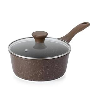 SENSARTE Saucepan Nonstick with Lid 2.5 Quarts Granite Coating Sauce Pot Medium Kitchen Cooking Pot, Induction Comptable, Free of Intentionally Added PFOA
