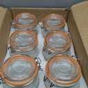 WACOI 32 Oz Glass Mason Jars with Airtight Lids 6 Pack, Wide Mouth Canning Jars with Clip Top Lids for Kitchen Storage Pickling Salad Jams Coffee Beans