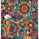 Beach Blanket Waterproof Sandproof, Bohemian Flowers Oversized Extra Large Beach Mat 83"95"/8  7 FT for 1-7 Adults for Picnic Travel Hiking, Quick Drying Lightweight Camping Vacation Essentials