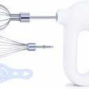 MINI Household Cordless Electric Hand Mixer,USB Rechargable Handheld Egg Beater with 2 Detachable Stir Whisks 4 Speed Modes,Baking At Home For Kitchen,Lightweight Portable(White)