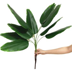 CATTREE 33 inch Tall Artificial Banana Tree, 9 Branches with Brown Leaves, UV Resistant Plastic, Ideal for Decorating Indoors or Outdoors