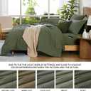 WRENSONGE King Size Comforter Set- 7 Pieces Soft Olive Green Bed in a Bag King with Fitted Sheet, Flat Sheet, 2 Pillow Shams, and 2 Pillowcases-Warm King Bedding Set for All Seasons