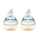 Breast Milk Baby Bottles for Newborn Baby PPSU Anti Colic Infant Bottles Wide Neck Breast-Like Nipple Slow Flow Breastfeeding Toddler Bottles-2pack (2.5oz/pc Blue)