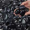 5 lbs Polished Black River Rocks, 1-2 Inch Decorative Pebbles for Indoor Plants. Black Stones for Planters, Vase, Garden Landscape and Outdoor Decorative Stones