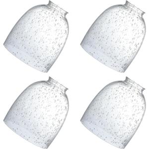4 Pack Clear Seeded Glass Replacement,2-1/8" Fitter, 5.47" High, 4.76" Diameter Shades Covers for Ceiling Fan Light Fixtures Pendant Lighting Chandelier Vanity Light Kitchen Island Light.