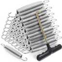 72 Pieces Trampoline Springs Replacement 5.5 Inch with T-Hook Heavy Duty Stainless Steel Trampoline Springs Metal Trampoline Pulling Tool Accessories