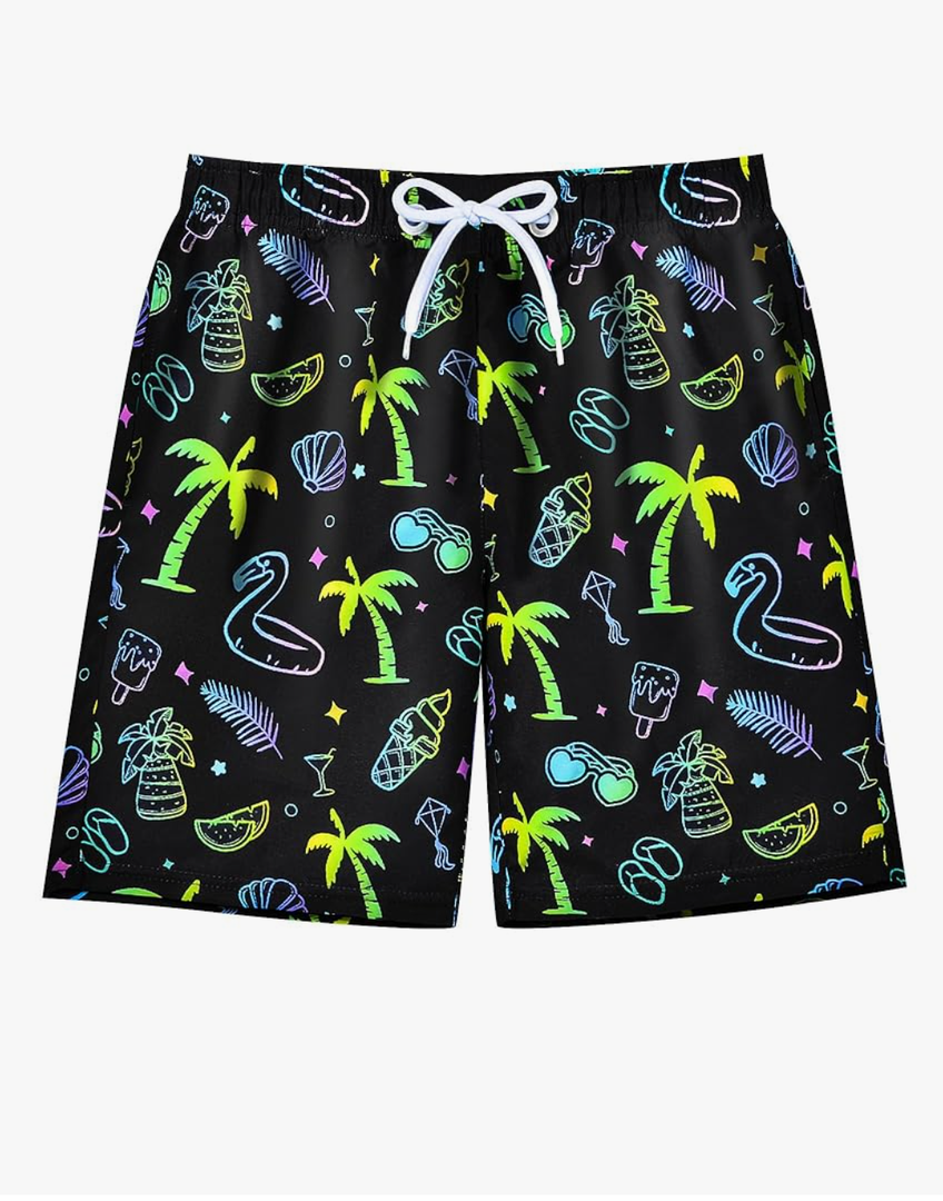 Boys Swim Trunks Board Shorts Teen Boys Swimsuit Quick Dry Swimwear Swimming Shorts Bathing Suit, Size 14-16