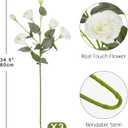34.5" White Artificial Flowers Silk Fake Flower 3Pcs Eustoma Lisianthus Flowers with Long Stem Faux Flowers Arrangement Branch with 4 Heads for DIY Wedding Party Centerpiece Bouquet Table Home Decor