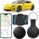 GPS Tracker for Vehicles with Magnetic Case Work with Find My (iOS Only)No Monthly Fee Subscription No SIM Card Required, Waterproof,RealTime GPS Tracking Devices or Cars, Trucks, AntiTheft(Black)