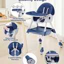 High Chairs for Babies and Toddlers, 4 in 1 Convertible Baby High Chair, Portable High Chair for Travel with Adjustable Height and Back, Foldable HighChair with Wheels& Pu Cushion