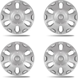 15 Inch Silver Wheel Covers Hubcaps for 2010-2013 Ford Transit Connect, OEM Replacement Wheel Skins Compatible with Part# 9T1Z-1130-A, 9T16-1130-AA, Full Rim Snap On Covers 4-Pack