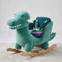 lush Dinosaur Rocking Chair for Toddlers – Soft Plush Rocker Toy with Safety Harness, Padded Seat, and Wooden Handles – Green, 

Recommended Age: 12 to 36 months

Max Weight Capacity: 66 lbs (30 kg)