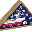Americanflat Large Flag Display Case - Fits Folded 5x9.5' Burial Flags - Silhouette Collection - Display Box for Wall or Tabletop - Barn Wood
