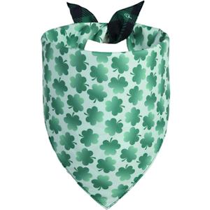 St. Patrick's Day Dog Bandana Large 1PCS, Green Scarf for Boy and Girl, Durable Triangle Reversible Bibs Handkerchief for Puppy Pet