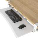 Extra Large Keyboard Tray Under Desk - Slide Out with Sturdy C-Clip Mount System, 31.5" (35.8" Including Clamps) x 11.8" Put-Out Keyboard Tray Computer Drawer for Ergonomic Typing, White