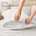 Ultra Soft Pillow Protectors with Zipper Standard Size - Set of 4 Breathable Pillow Covers - 100% Protection Against Stains, Dust & Dirt - Machine Washable (White)