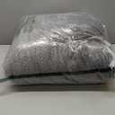 ChiXpace Flannel Fleece Queen Comforter Set - Furry Grey Leaves Pattern Faux Fur Bed Set, Winter Ultra Soft Fuzzy Comfort Set, Velvet Bedding Set for Bed with 2 Pillow Cases (Queen(88"x88"))