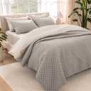 Bare Home Coverlet Set - Twin/Twin Extra Long - Lightweight Bed Decor - Comforter Alternative - All-Season Quilted Bedspread (Twin/Twin XL, Light Grey)