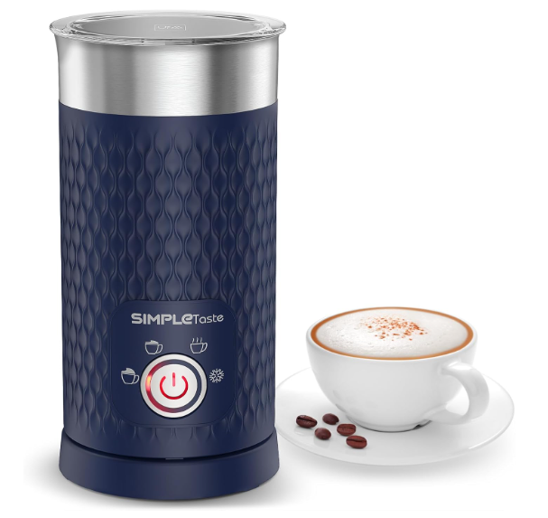 SIMPLETASTE Milk Frother, 4in1 Electric Milk Steamer, Automatic Warm and Cold Foam Maker and Milk Warmer for Latte, Cappuccinos, Macchiato