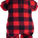 Pet Christmas Pajamas Red Black Buffalo Plaid Jumpsuit Dog Cat Soft Winter Clothes Puppy Doggie Checkered Sweater S
