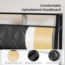 Queen Headboard Only, Headboard for Queen Size Bed with Storage, Upholstered Headboards with LED Lights & Charging Station, Attach Frame, Ideal for Bedroom/Dorm/Guest Room, Black, Faux Leather
