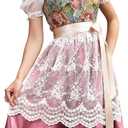 Clearlove Women's Oktoberfest Costumes 3 Piece Outfit Dirndl Dress for Floral German Beer Bavarian Carnival Dresses (XXL)