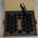 9/16-18 Lug Nuts for 1994-2011 Dodge Ram 2500 3500, 2002-2010 Ram 1500, 1988-1998 Ford F250 F350, 2004-2009 Durango, 32PCS 7 Spline Wheel Lug Nuts 9/16x18 Black with Socket Key for Aftermarket Wheels