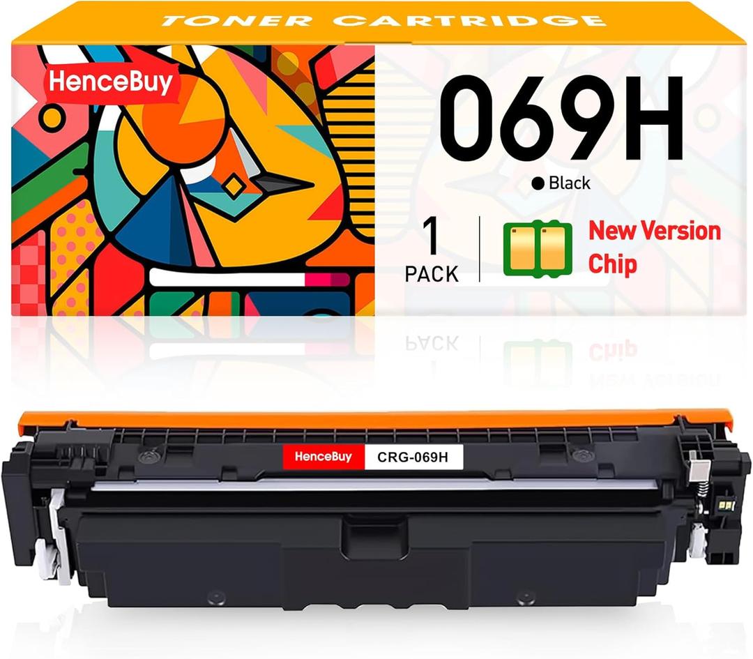 1 Black ,with CHIP 069H 069 Black Toner Cartridge Compatible Replacement for Canon 069 High Capacity Works for Canon Color ImageCLASS MF750C MF753Cdw LBP674Cdw MF751Cdw LBP674C Printer