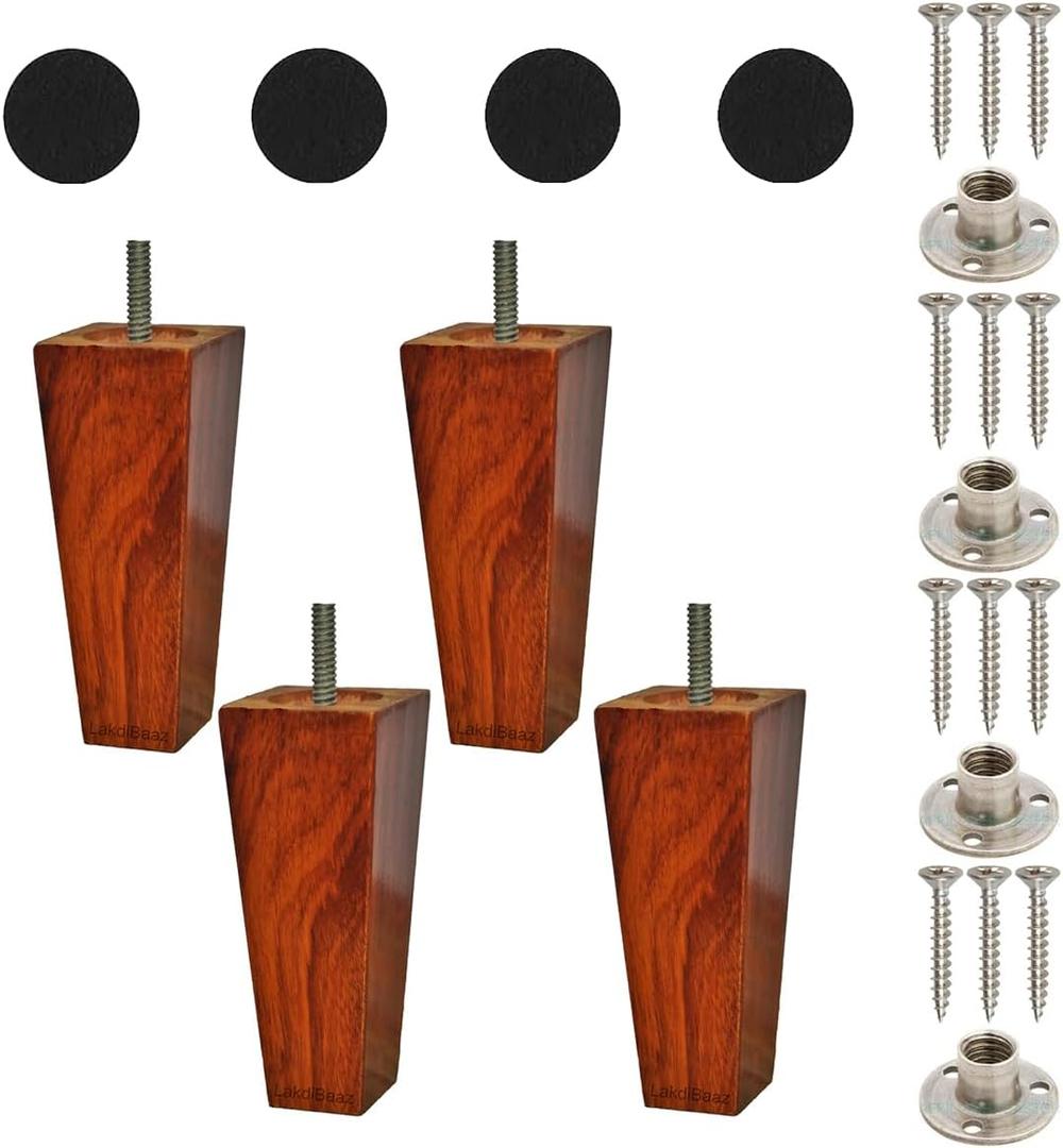 Wooden Square Leg for Sofa and Furniture 5 Inch